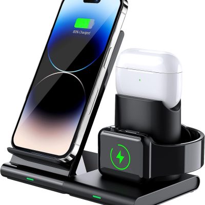 3-in-1 Wireless Charging Stand for iPhone, AirPods & Apple Watch